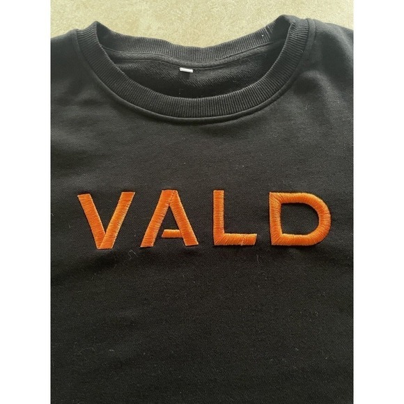 Vald Unisex Art To Wear Black Orange Long Sleeve Pullover Heavyweight Sweatshirt - Picture 4 of 7